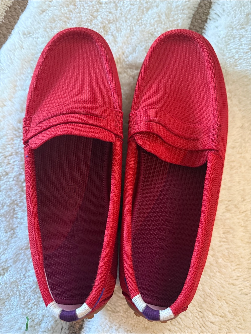 Red Rothy's Rothys The Driver Loafers Shoes 9 - Picture 3 of 4